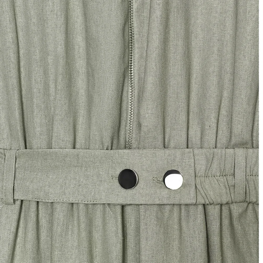 Zara NWT linen belted long jumpsuit 8166/709